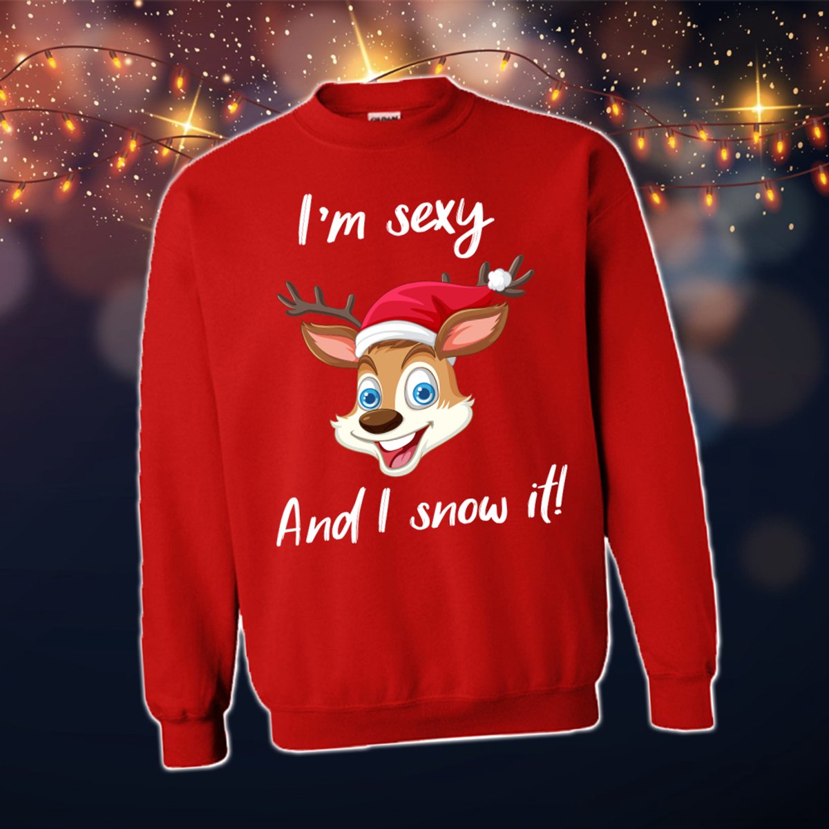 Foute Kersttrui Dames & Heren - Kersttrui met tekst Im sexy and i snow it | Kersttrui Maat L | Kersttrui Dames - Kersttrui Heren - Grappige Kersttrui met tekst | Namengigant | Incl. 2 jaar garantie